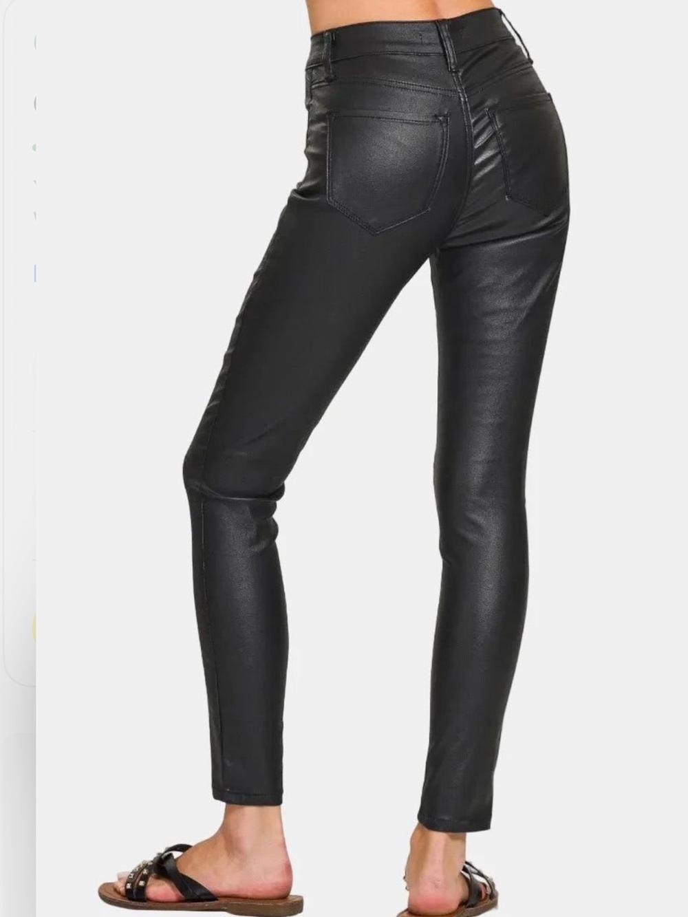 ZENANA Faux Leather Black Pants